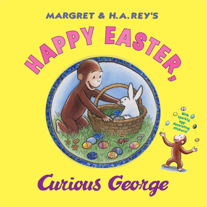 Happy Easter, Curious George: Gift Book with Egg-Decorating Stickers!: An Easter And Springtime Book For Kids