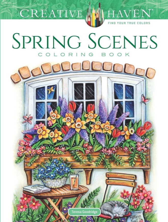 Creative Haven Spring Scenes Coloring Book (Adult Coloring Books: Seasons)