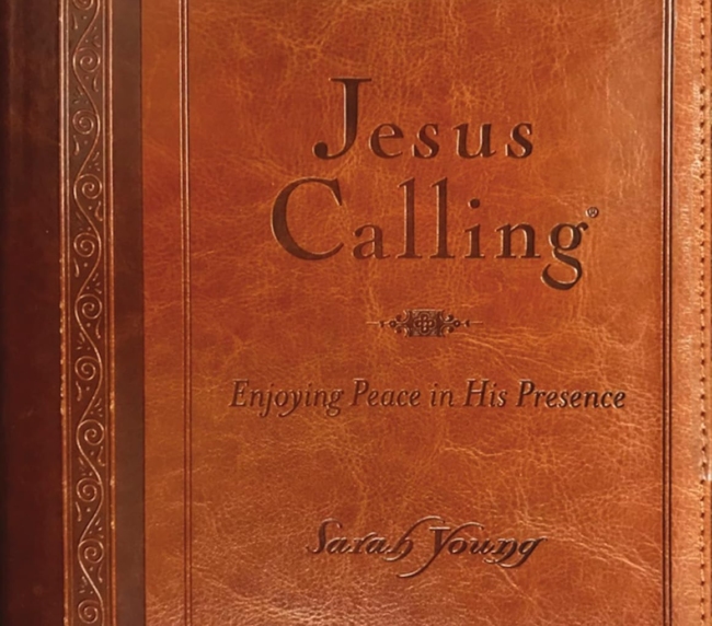 Jesus Calling, Large Text Brown Leathersoft, with full Scriptures: Enjoying Peace in His Presence (a 365-day Devotional)