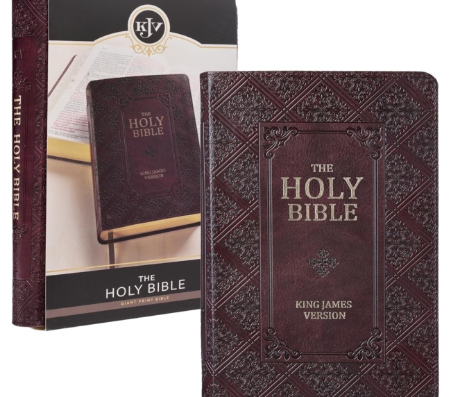 KJV Holy Bible, Giant Print Standard Size Faux Leather Red Letter Edition - Thumb Index & Ribbon Marker, King James Version, Dark Brown (KJV Standard GP Editions)